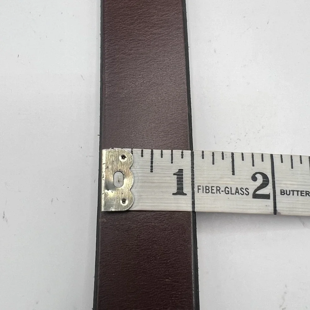 Leather Belt 33 Brown No Buckle No Keeper Loop Has Snap Fasteners Classic